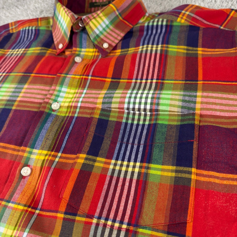 Orvis Signature Collection Mens Large Multi Color Plaid Cotton Shirt - Picture 3 of 8